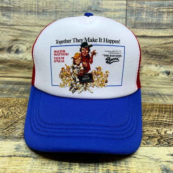 The Bad News Bears Unisex Trucker Hat Blue Snapback 70s Baseball Comedy Cap - Picture 2 of 8